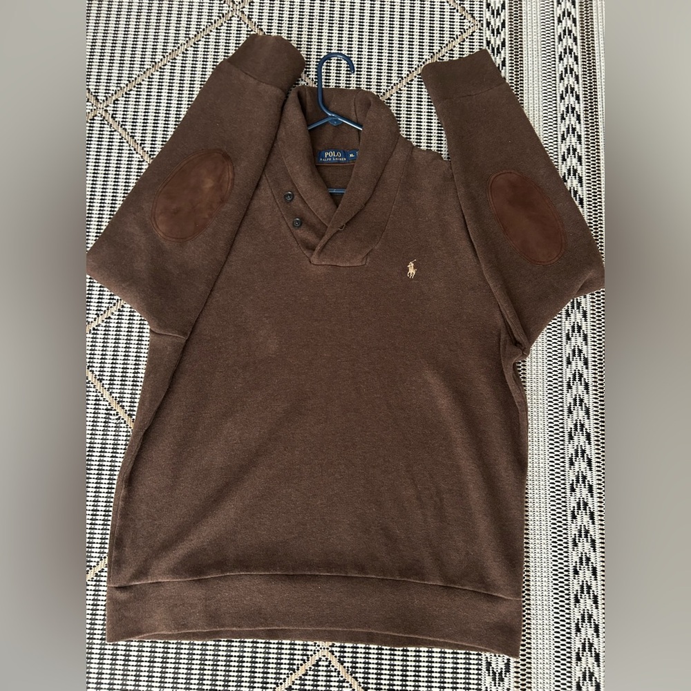 Ralph Lauren Chocolate Brown Shawl Collar Sweater